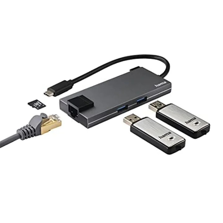 USB-C 3.1 Adaptör,2xUSB-A,1xUSB-C,1xHDMI,1xEtherne