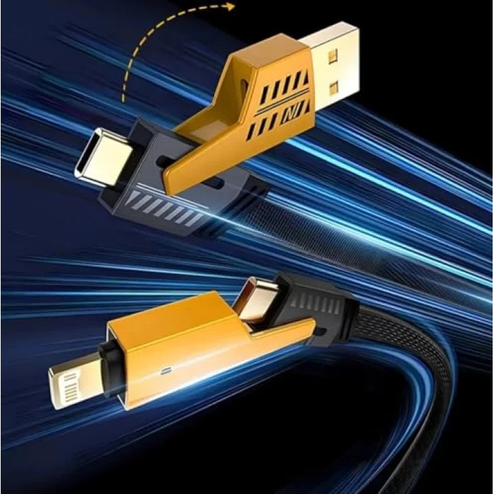 USB C DÜZ ÖRGÜLÜ HASIR AAA KALİTE 4 ü 1 arada 65/27 W 2 TO 2 FLAT FAST WIRE CABLE PD USB TYPE C İOS 4 LÜ ŞARJ KABLOSU VE VERİ AKTARIM DATA KABLO TÜM CİHAZLAR İÇİN GENİŞ UYUMLULUK HAYAT KURTARIR