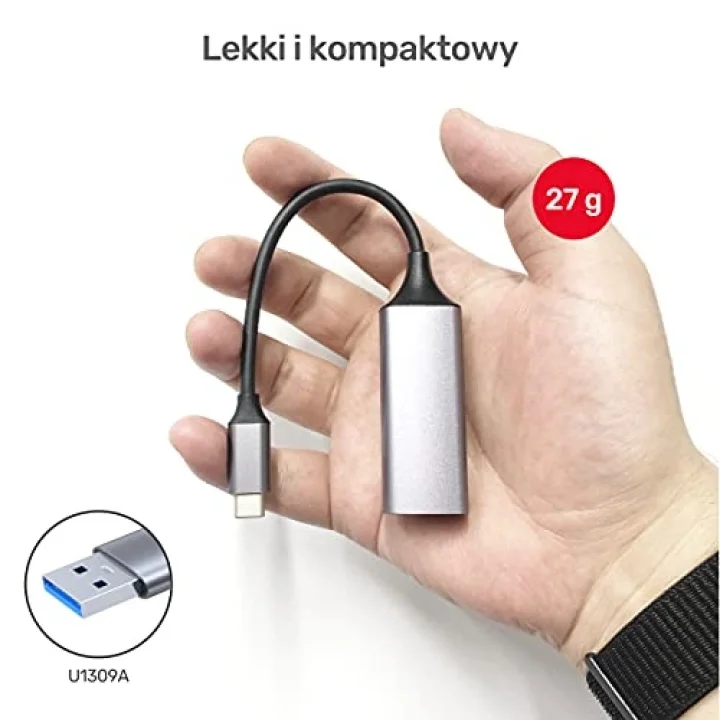 USB-C Gigabit Ethernet Adaptörü │ USB tip C RJ45 LAN Ethernet 10/100/1000 Mbps Dönüştürücü│ USB 3.0 5 Gbps │ Alüminyum, Kablo 12 cm │ Neztweradapter Win, Mac, Linux│Plug&Play