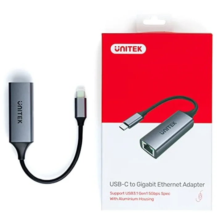 USB-C Gigabit Ethernet Adaptörü │ USB tip C RJ45 LAN Ethernet 10/100/1000 Mbps Dönüştürücü│ USB 3.0 5 Gbps │ Alüminyum, Kablo 12 cm │ Neztweradapter Win, Mac, Linux│Plug&Play