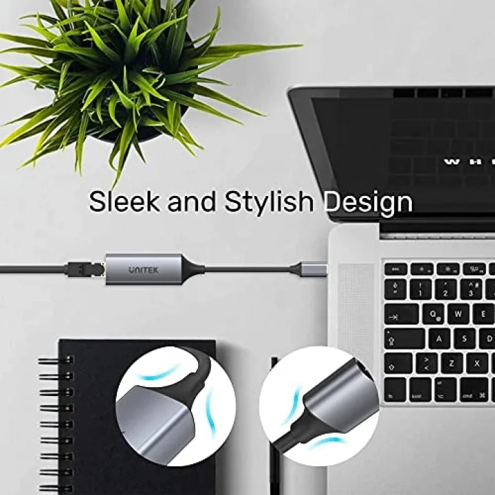 USB-C Gigabit Ethernet Adaptörü │ USB tip C RJ45 LAN Ethernet 10/100/1000 Mbps Dönüştürücü│ USB 3.0 5 Gbps │ Alüminyum, Kablo 12 cm │ Neztweradapter Win, Mac, Linux│Plug&Play