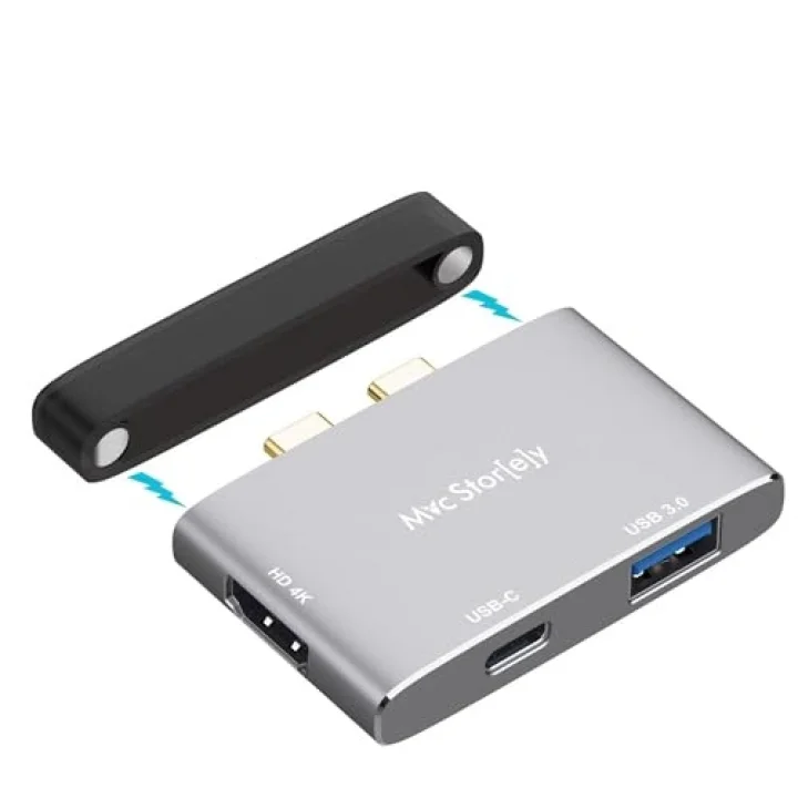 USB-C HDMI Adaptör, MacBook Air ve Pro Uyumlu Dual USB-C Hub, 4K HDMI Görüntü Aktarımı, USB 3.0 5Gbps Veri, 100W PD Şarj Geçişli, Alüminyum Çoklayıcı Gri