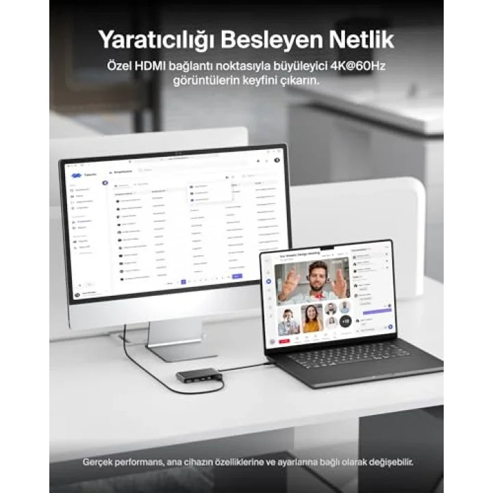 USB-C Hub, 5 Portlu, 60 Hz’de 4K HDMI Ekran Desteği, 100W Güç İletimi, 5Gbps Veri Aktarımı, MacBook, iPad Pro, Chromebook ve Dahası İçin USB-C Çoklu Port Adaptörü, Geliştirilmiş HDMI 2.0, Gri