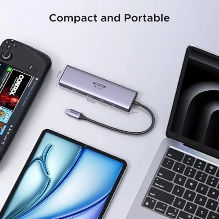 USB C Hub USB C/USB A Port, 4k 60Hz HDMI, PD 100W, Ethernet, SD/TF Card Slots Adapter