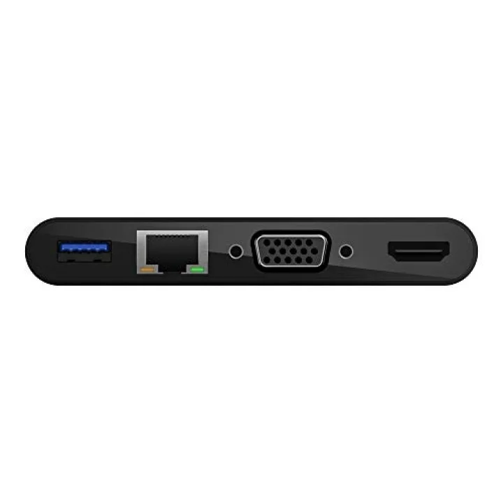 USB-C Multimedia Adaptörü (VGA, 4K HDMI, USB 3.0, Ethernet Bağlantı Noktalı USB-C Hub) MacBook Pro, iPad Pro, Surface Pro, Chromebook ve daha fazlası için 100 W Doğrudan İletimli Güç