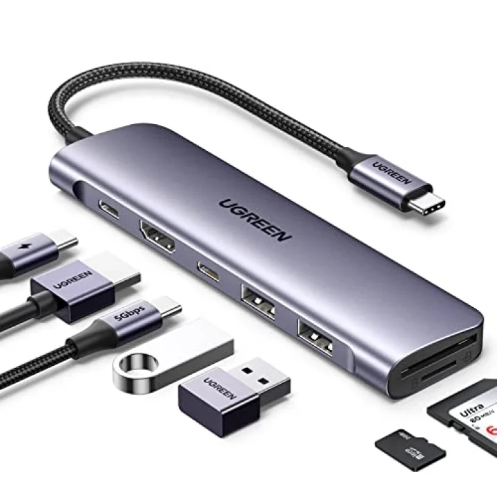 USB C to 4K HDMI 100W PD 2xUSB-A SD Micro SD Kart Okuyucu Dönüştürücü Çoklayıcı Hub