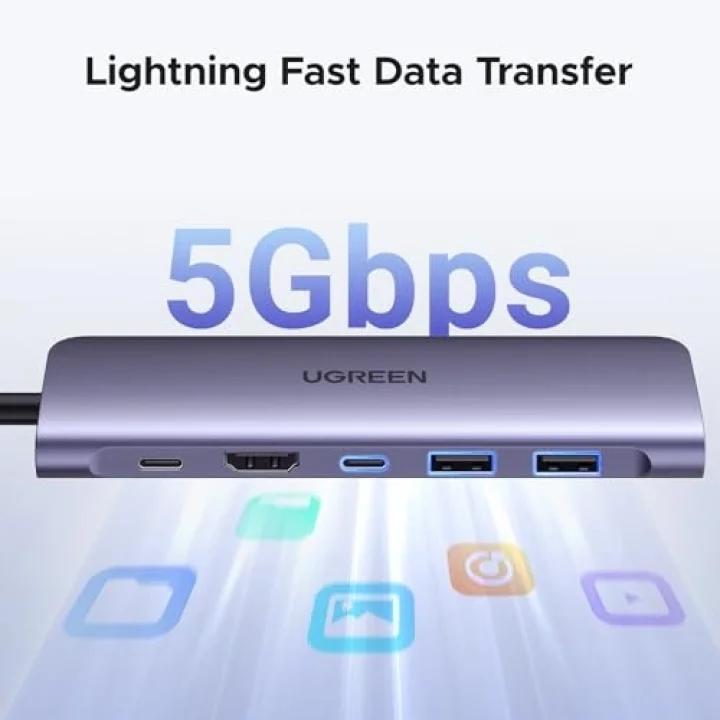 USB C to 4K HDMI 100W PD 2xUSB-A SD Micro SD Kart Okuyucu Dönüştürücü Çoklayıcı Hub