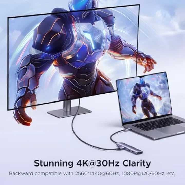 USB C to 4K HDMI 100W PD 2xUSB-A SD Micro SD Kart Okuyucu Dönüştürücü Çoklayıcı Hub