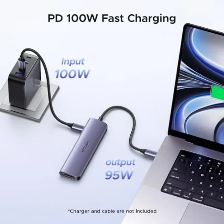 USB C to 4K HDMI 100W PD 2xUSB-A SD Micro SD Kart Okuyucu Dönüştürücü Çoklayıcı Hub