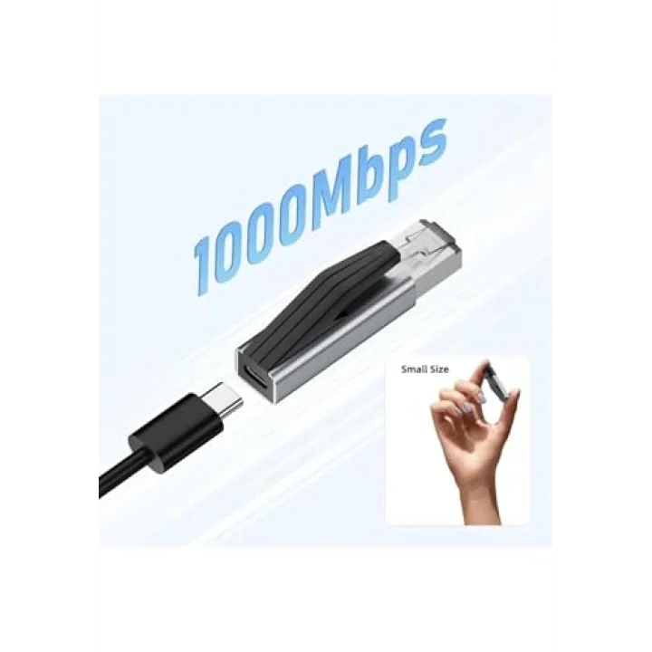 USB-C to Ethernet Adaptör, RJ45 Gigabit Ağ Dönüştürücü, 1000Mbps, CAT6 Uyumlu, Mac Pro Tablet Laptop için Ethernet