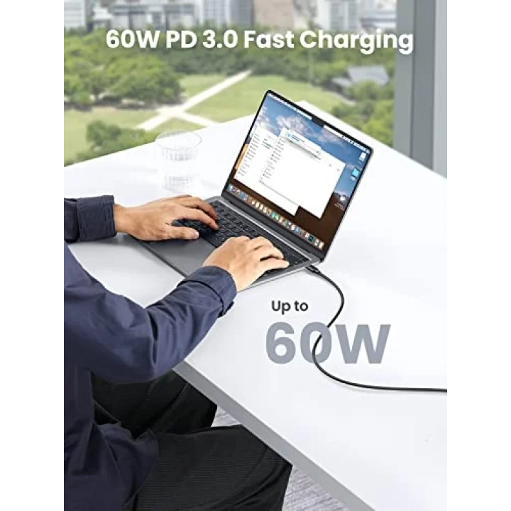 USB C to USB C 3A Hızlı Şarj ve Data Kablosu Siyah 2 Metre