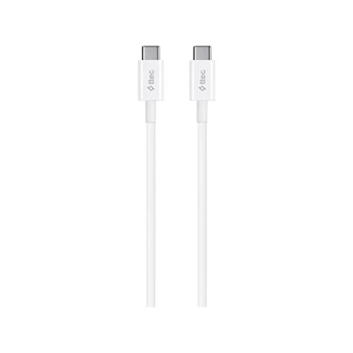 USB-C - USB-C 120cm 60W PD/QC Hızlı Şarj/Data Kablosu Beyaz