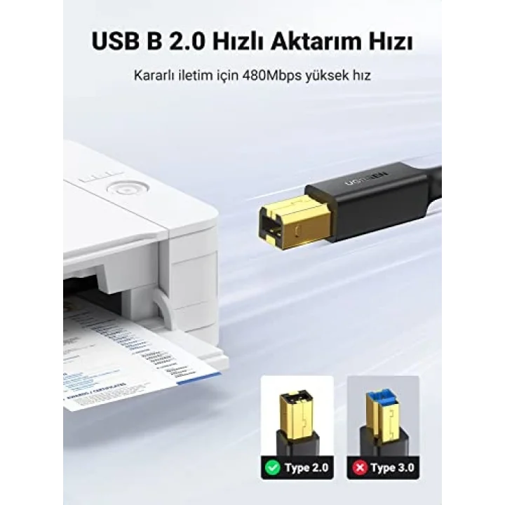 USB den USB-B ye Yazıcı Tarayıcı Kablosu, 1.5 Metre