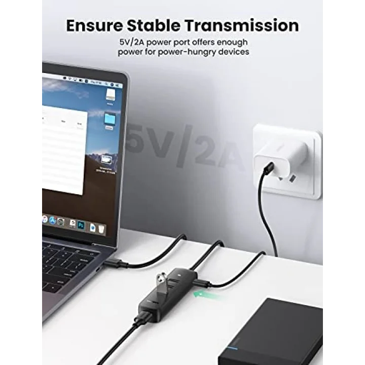 USB Hub USB Splitter 3.0 Ultra İnce 4 Bağlantı Noktalı USB Adaptörü.