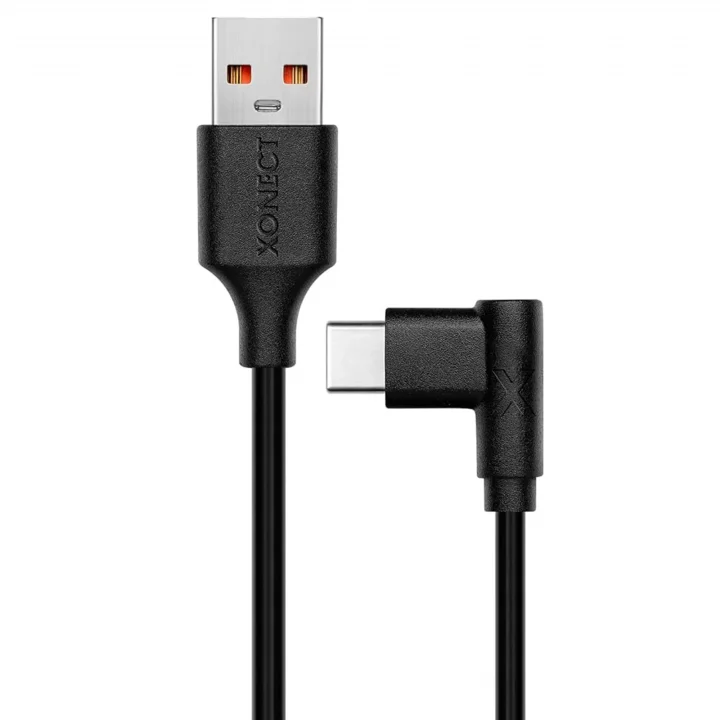 USB to Type-C ile Uyumlu iPhone ve Samsung ile Uyumlu Hızlı Şarj ve Data Kablosu 40 cm L Tipi Gaming (Siyah)