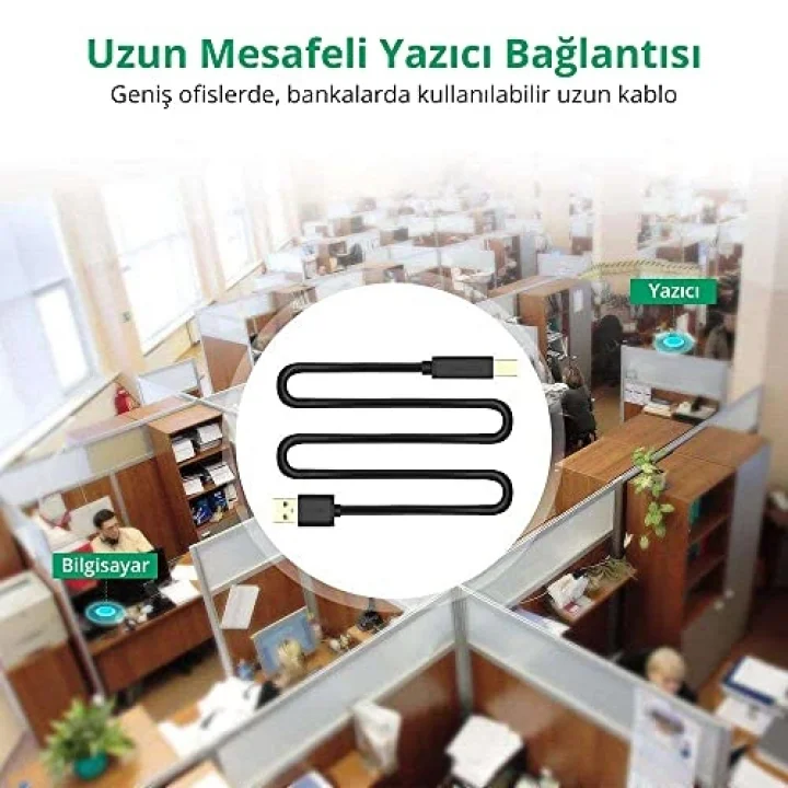 USB To USB-B Tarayıcı Yazıcı Kablosu 10 Metre