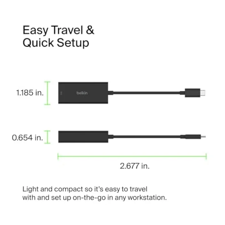USB Type-C 2.5 GB Ethernet Adaptörü, USB, Thunderbolt 3 ve 4, LAN Ağ Adaptörü, MacBook Pro/Air, iPad Pro, XPS, Surface ve Diğer USB-C Aygıtlarıyla Uyumlu