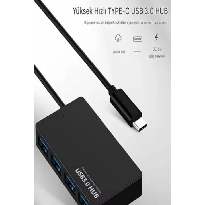 USB Type C Hub 4 Port 3.0 USB Çoklayıcı Type-C USB 3.0 Çoklayıcı