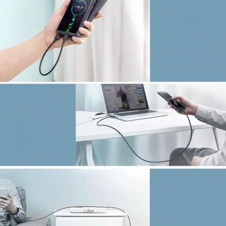 USB Type-C Şarj ve Data Kablosu, Siyah 1 Metre