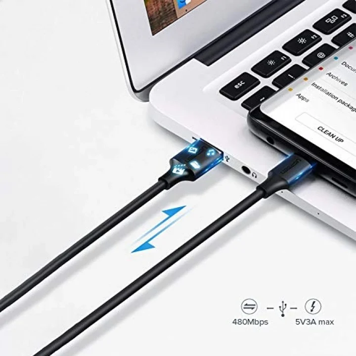 USB Type-C Şarj ve Data Kablosu, Siyah, 1.5 Metre