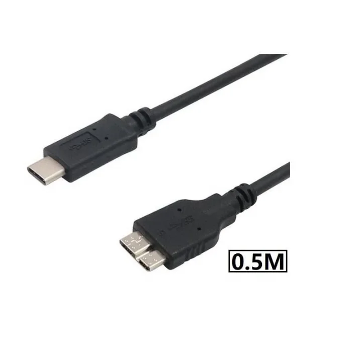 Usb Type C To Micro Usb 3.0 Taşınabilir Hdd Hard Disk Kablosu 0.5M (50cm)