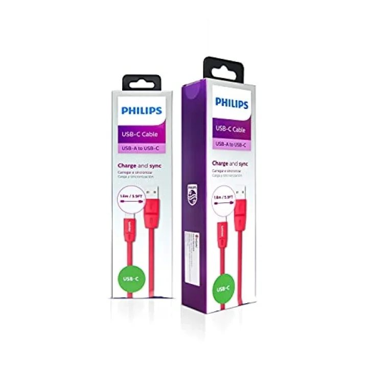 USB - USB C Şarj Kablosu, 1.8 Metre, PVC, Kırmızı (DLC2529C)