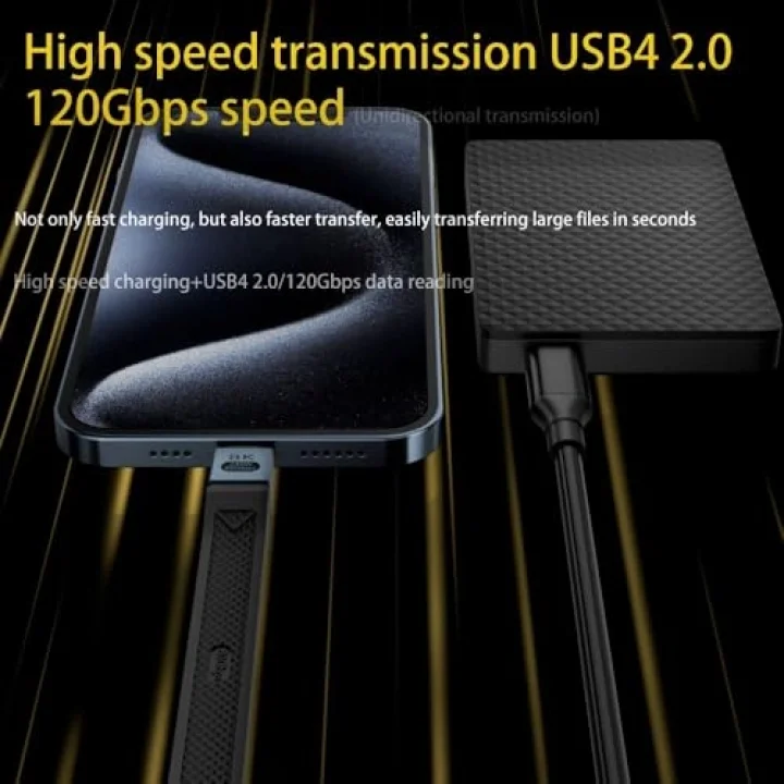 USB4 240W 8K 60Hz 80Gbps Şarj ve Veri Aktarım Kablosu OTGFB
