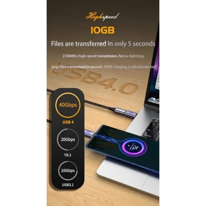 USB4 40Gbps L Tip Type-C Adaptör – 8K 60Hz 240W PD – Erkek Dişi USB-C Dirsek Dönüştürücü – Thunderbolt 4 Uyumlu OTGC