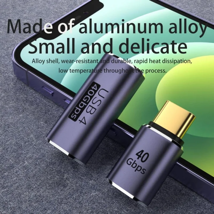 USB4 40Gbps L Tip Type-C Adaptör – 8K 60Hz 240W PD – Erkek Dişi USB-C Dirsek Dönüştürücü – Thunderbolt 4 Uyumlu OTGC