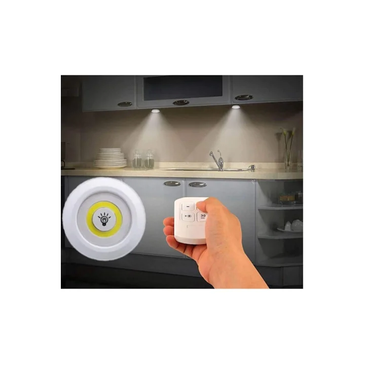 Uzaktan Kumandalı 3 Lü Spot Led Lamba Kablosuz Pilli Işıldak