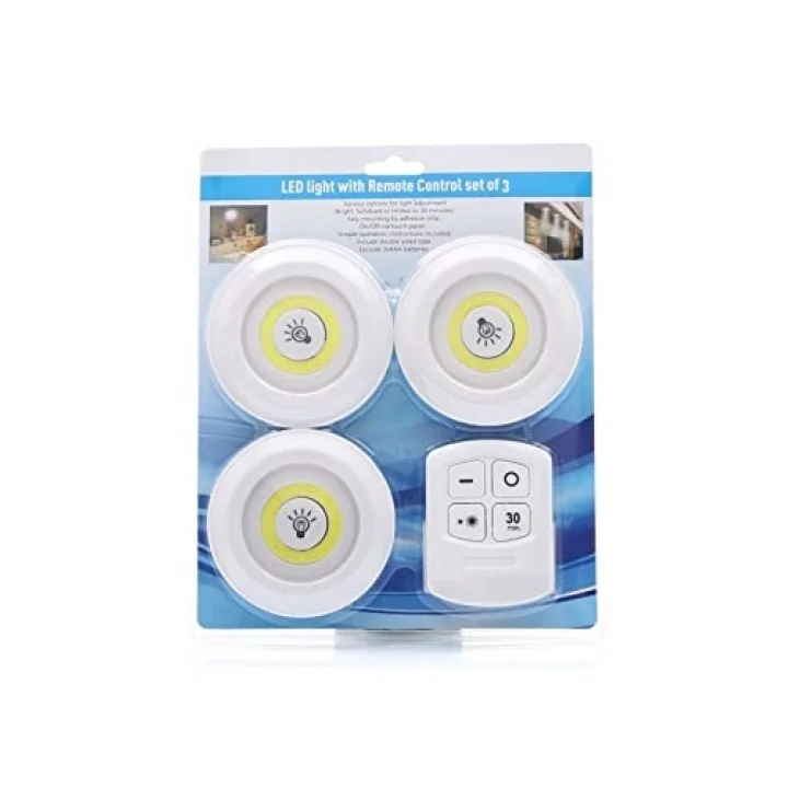 Uzaktan Kumandalı Kablosuz 3lü Led Spot Lambalar