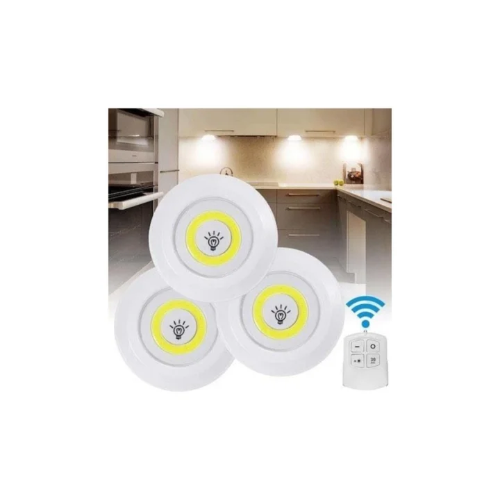 Uzaktan Kumandalı Kablosuz 3lü Led Spot Lambalar