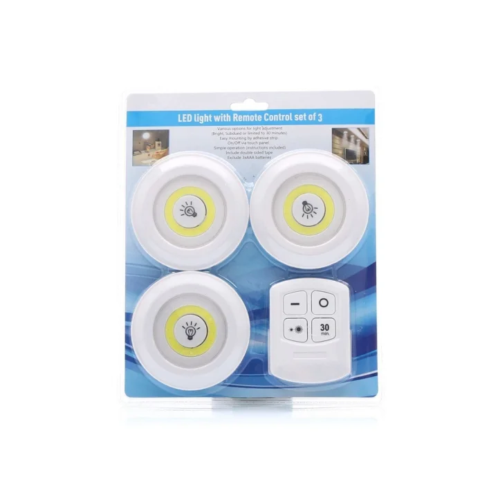 Uzaktan Kumandalı Kablosuz 3lü Led Spot Lambalar