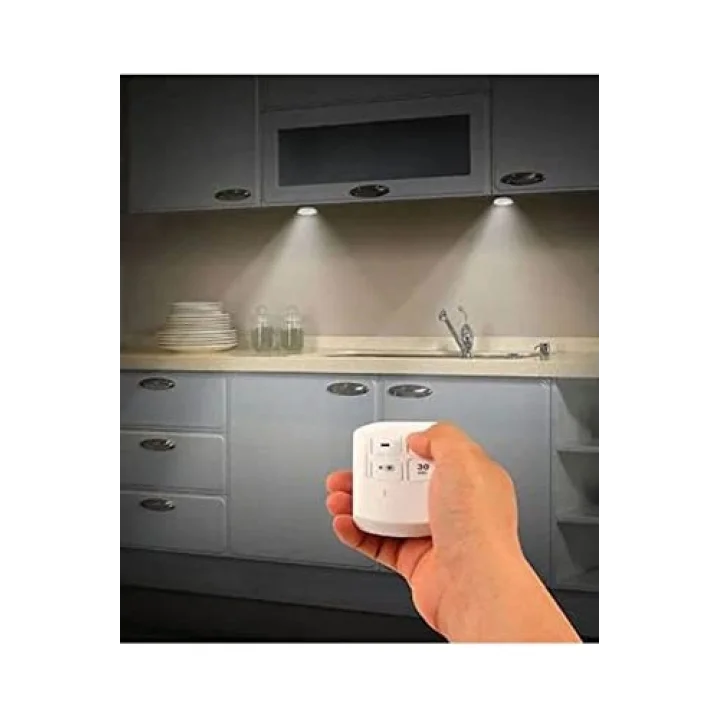 Uzaktan Kumandalı Yapışkanlı 3lü Led Spot Lamba