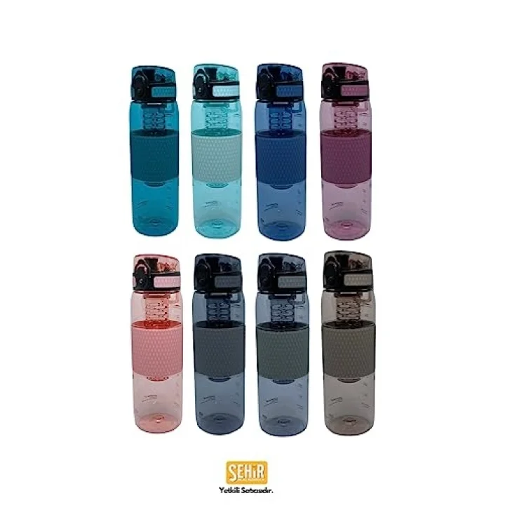 Uzspace 530ml Silikon Gövdeli Detoks Aparatlı Tritan Su Matarası
