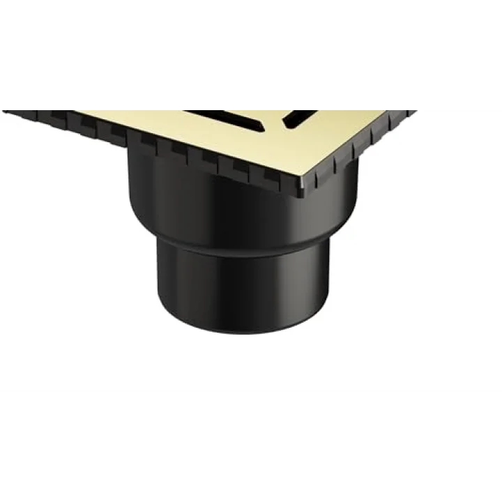 V-Flow Kare 5608278 Duş Kanalı Alttan Çıkışlı 100 Kapak Parlak Altın
