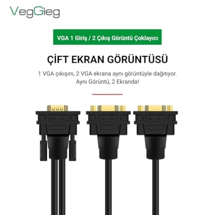 V401 VGA to 2 VGA Çoklayıcı Splitter Y Kablo