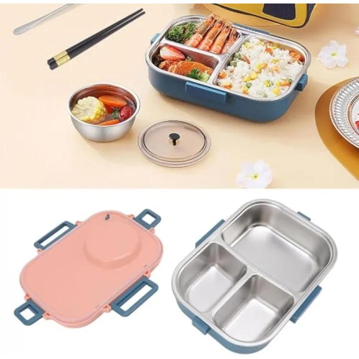 Vagonlife Beslenme Kutusu Paslanmaz Çelik - 1100 ml Sos (Yoğurt) Kaseli Yeni Nesil Lunch Box (Yeşil)