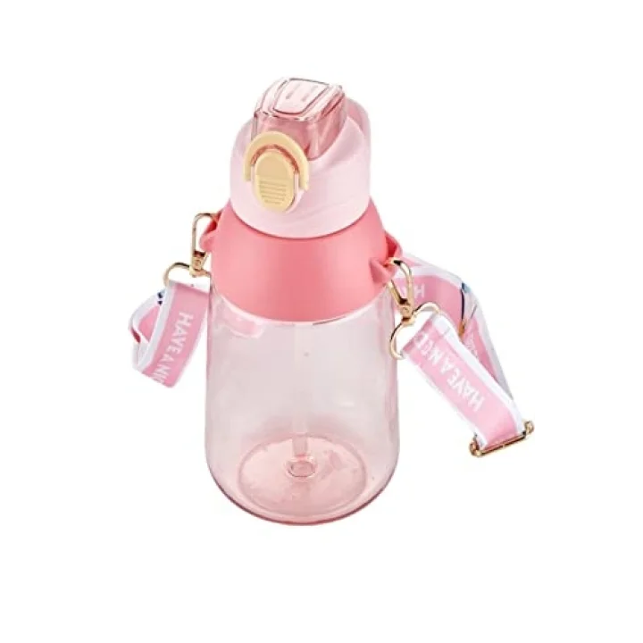 Vagonlife Taşıma Askılı Pipetli 800 ml Çocuk Su Matarası Sticker Hediyeli Pembe
