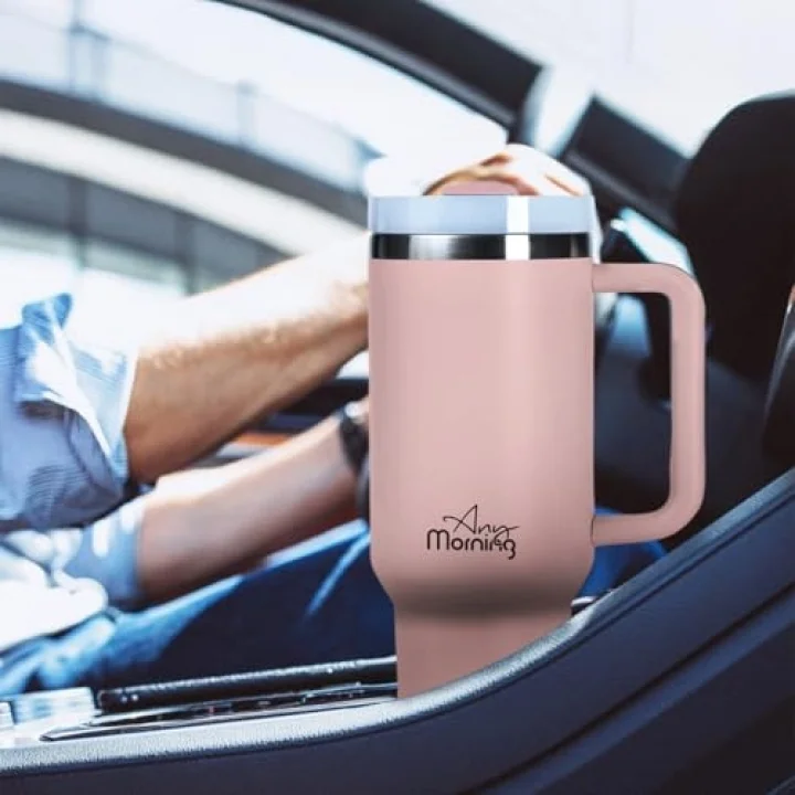 Vaha 1200 ml Termos Mug, 3 Kademeli Çevirmeli Kapak, Açık Somon SI2440217