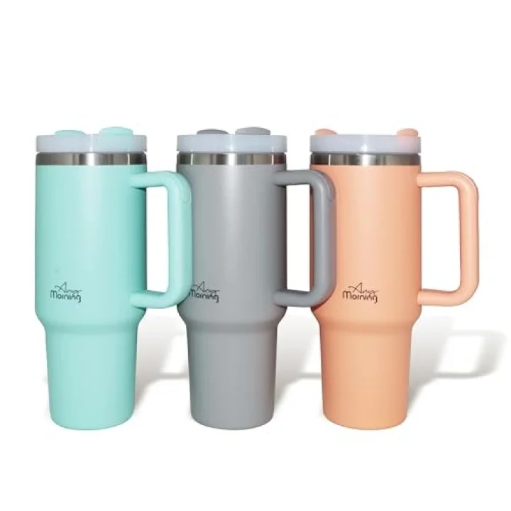 Vaha 1200 ml Termos Mug, 3 Kademeli Çevirmeli Kapak, Açık Somon SI2440217