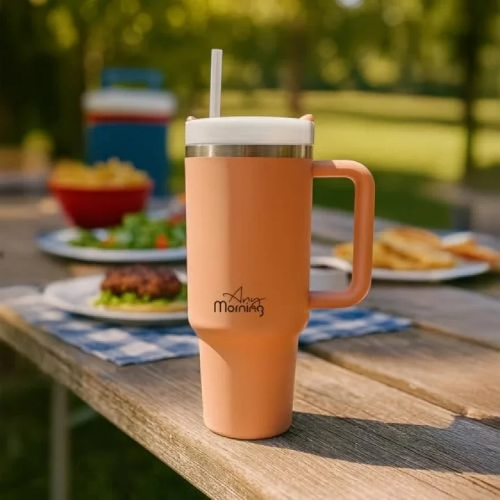 Vaha 1200 ml Termos Mug, 3 Kademeli Çevirmeli Kapak, Açık Somon SI2440217