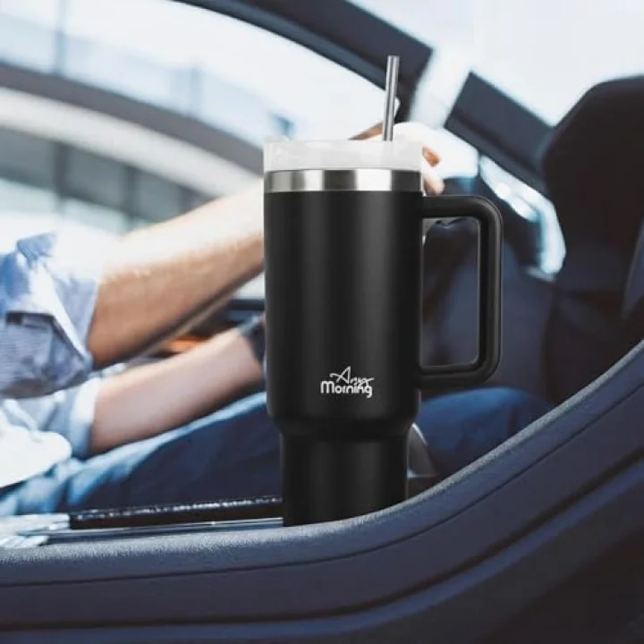 Vaha 1200 ml Üç Kademe Çevirmeli Kapaklı Çift Katman Çelik Termos Mug Siyah SI2440217