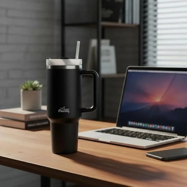 Vaha 1200 ml Üç Kademe Çevirmeli Kapaklı Çift Katman Çelik Termos Mug Siyah SI2440217