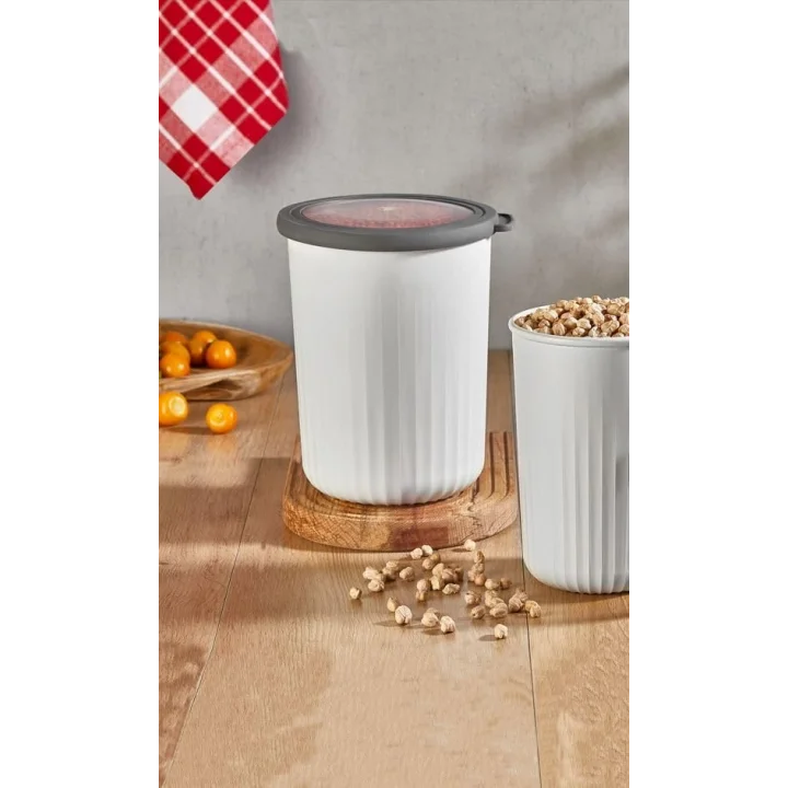 Vakumlu Saklama Kabı Silindir, Beyaz 2, 10 Ltx4Lü