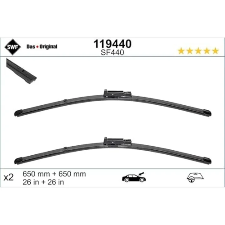 Valeo Das Original Set Silecek Seti Seat Altea (2007-2015), Toledo (2006-2009) (650+650 MM) 119440