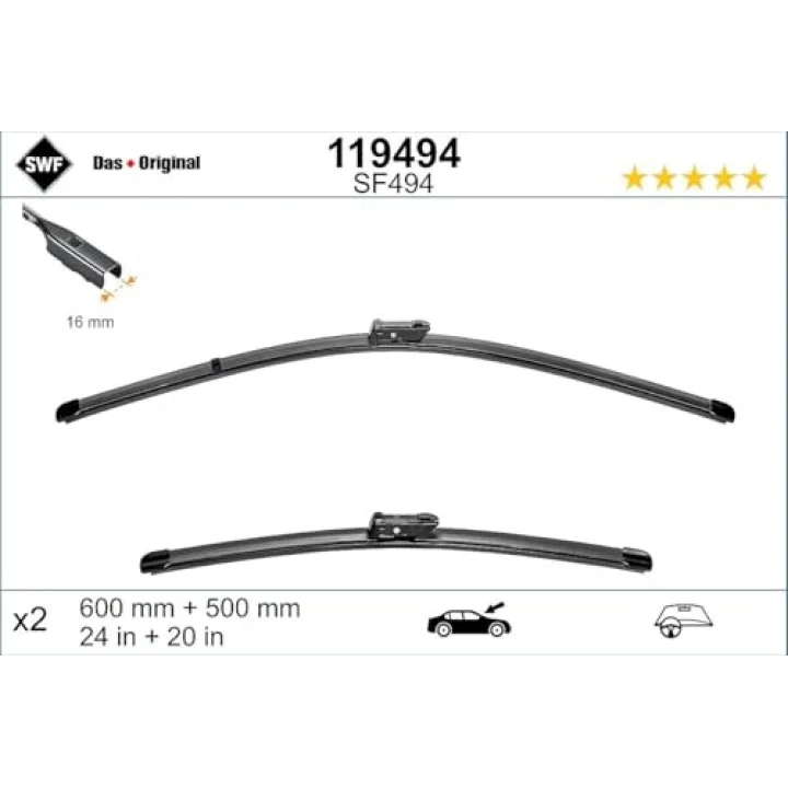 Valeo Das Original Set Silecek Seti Volvo XC40 (2017-2023) (600+500 MM) 119494