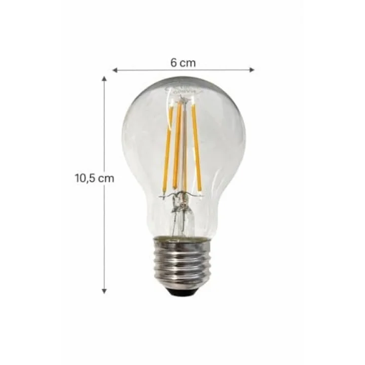 Value 6,5W (60W) A60 Dim Rustik Led Ampul E27 Sarı Işık - Işığı Kısılabilir Filamentli Lamba