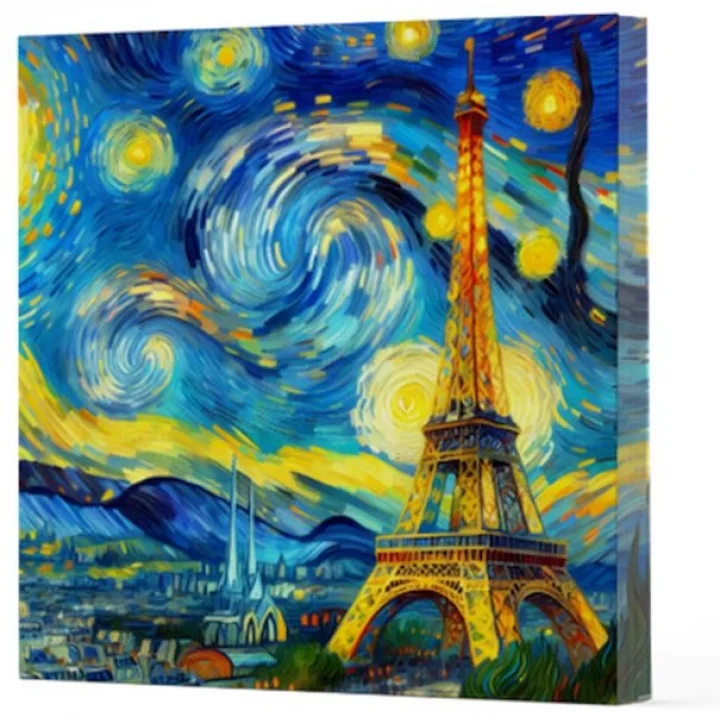 Van Gogh 9 Eyfel Kulesi - Çizgisiz Yan Boyamalı Defter