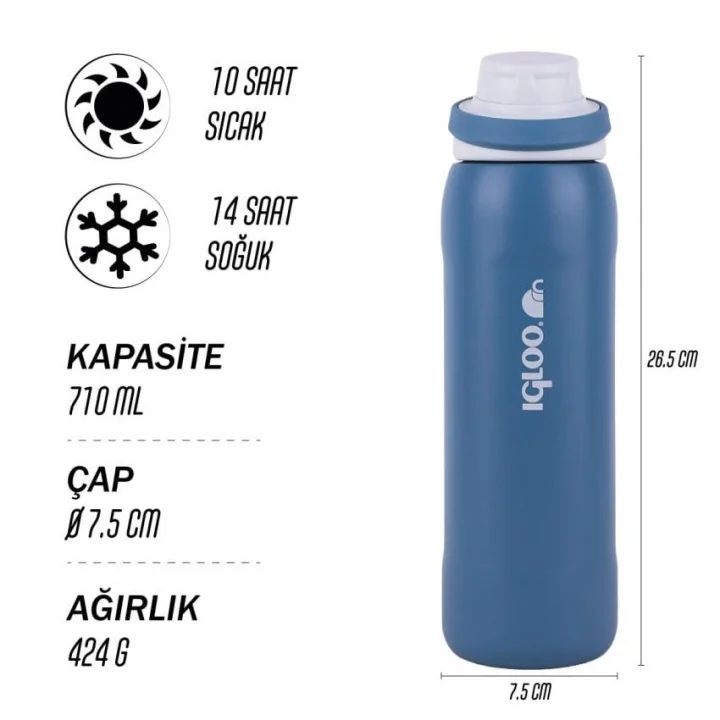 Veloce Termos 710ml-MAVİ 205864